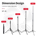 JMARY MT38 Heavy Duty Aluminum Lightweight Mobile holder Extendable Phone Tripod Stand Selfie Stick Tripod