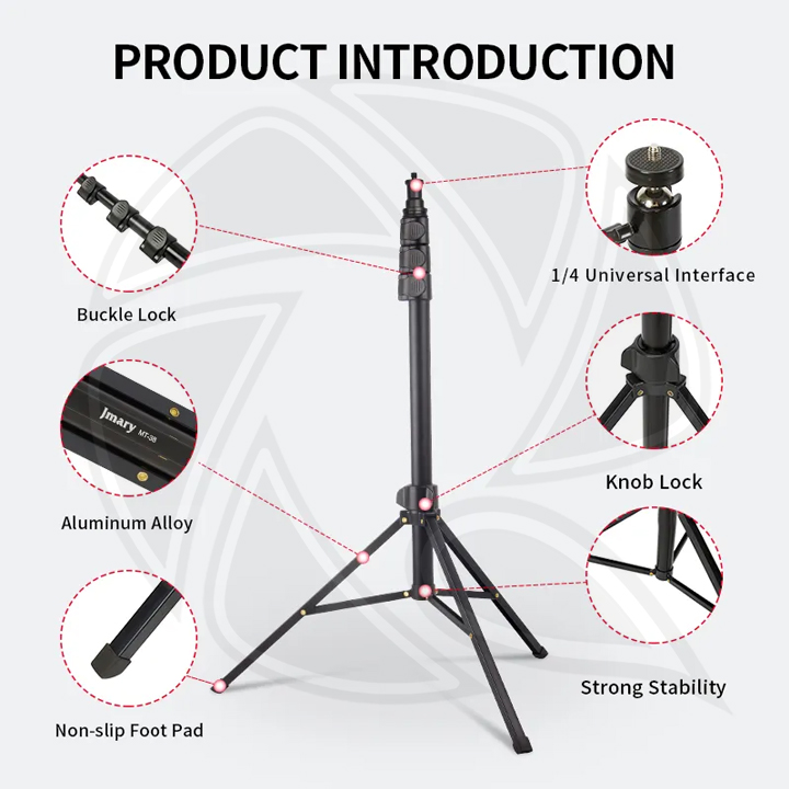 JMARY MT38 Heavy Duty Aluminum Lightweight Mobile holder Extendable Phone Tripod Stand Selfie Stick Tripod