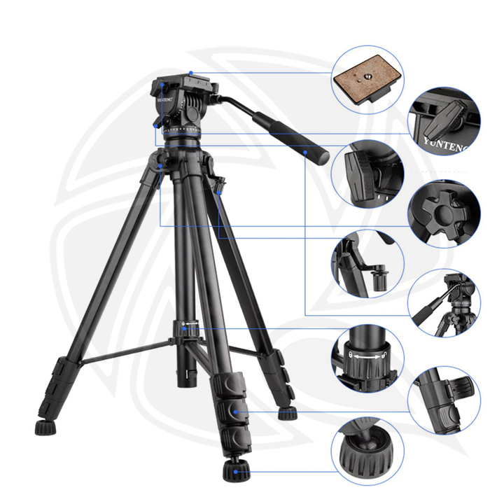 YUNTENG VCT-999RM  SLR Camera Tripod Professional Hydraulic Damping Head