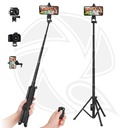 YUNTENG VCT-1688L (195cm) 2in1 Portable Mini Cellphone Selfie Stick Tabletop Tripod With Remote Controller