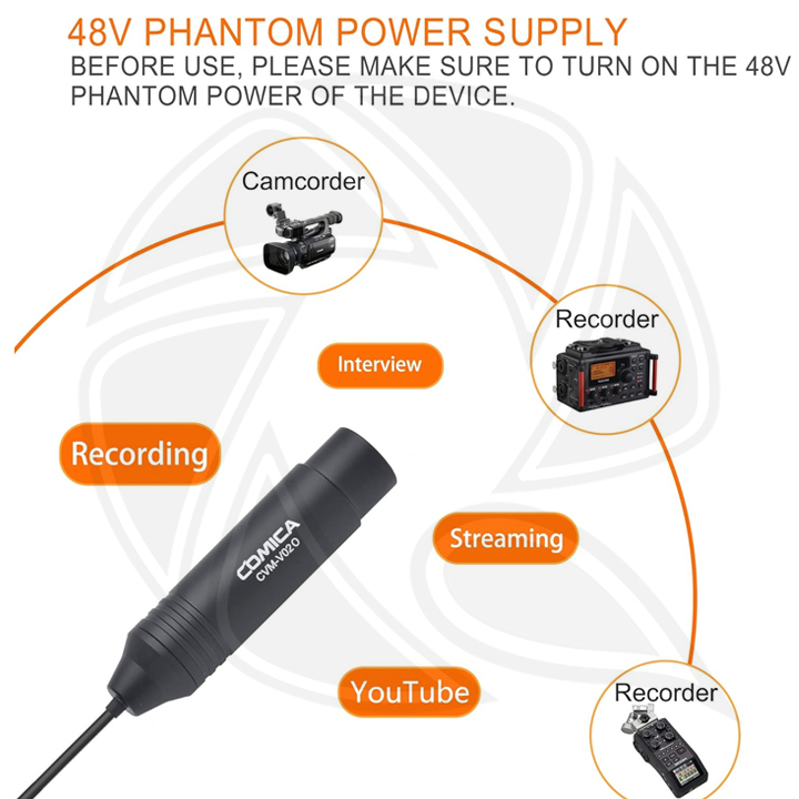 COMICA VO20 (4.5M) XLR 48v Phantom Power Lavalier Microphone