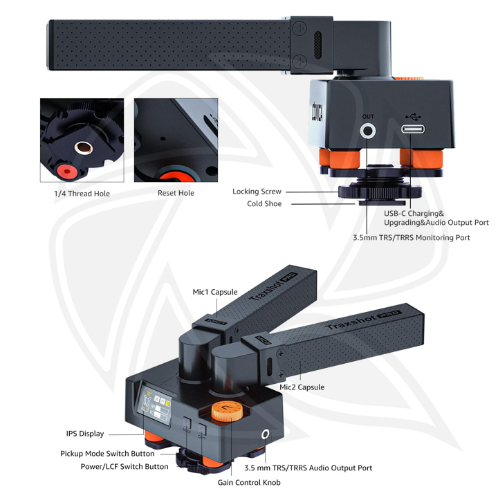 COMICA TRAXSHOT PRO Super Cardioid Transformable All-in-One Shotgun Mic