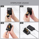 KF28.0015 NP-FW50 Battery Charger Set for Sony Alpha (2-Pack, Micro USB Port, 2280mAH)
