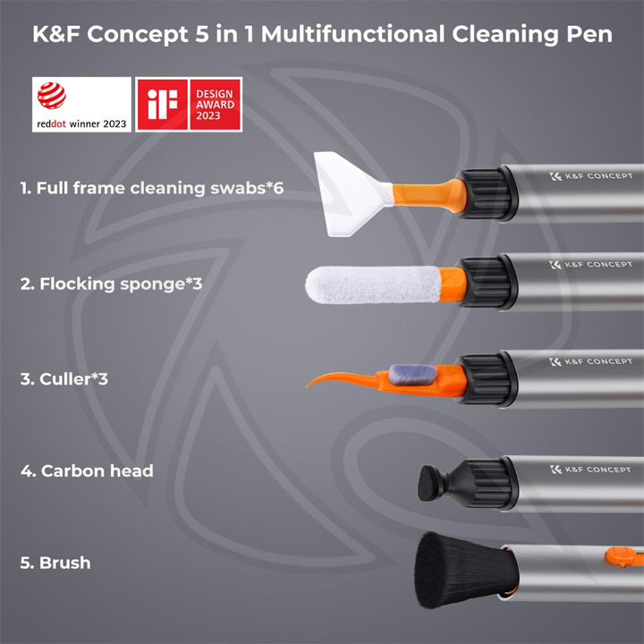 SKU.1976 Replaceable Cleaning Pen Set (Cleaning pen + 6 x Full Frame Cleaning Stick + 3 x Flocked Sponge + 3 x Rejector)