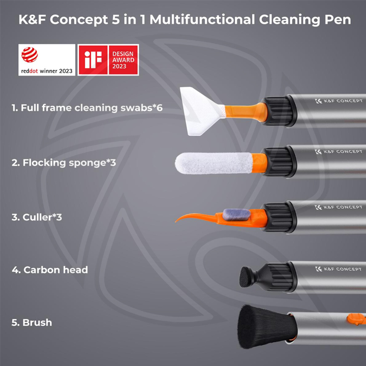 SKU.1975 Replaceable Cleaning Pen Set (Cleaning pen + 6 x APS-C Cleaning Stick + 3 x Flocked Sponge + 3 x Rejector)