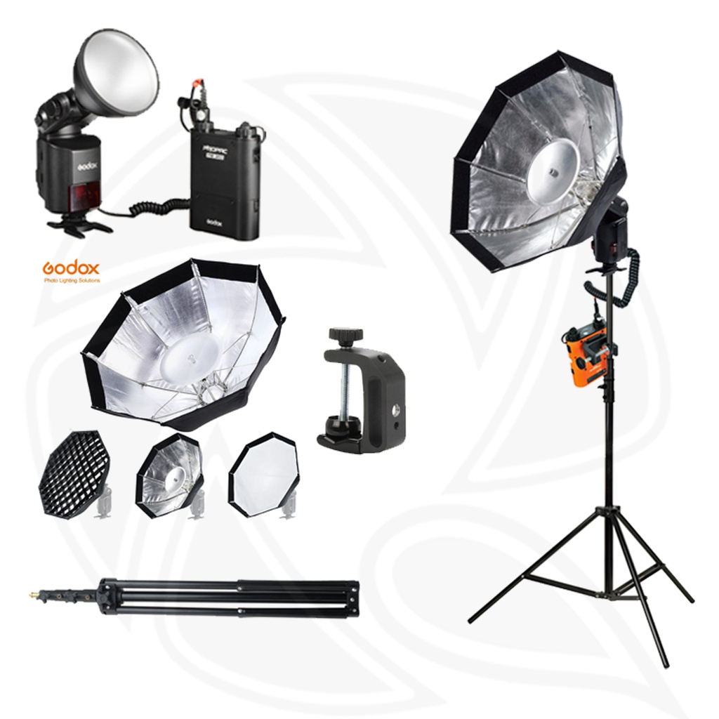 QPS-Godox AD360II SpeedLight For Nikon&amp; BeutyDish ADS7/ADS8 (50cm)&amp;LightStand 304 KIT