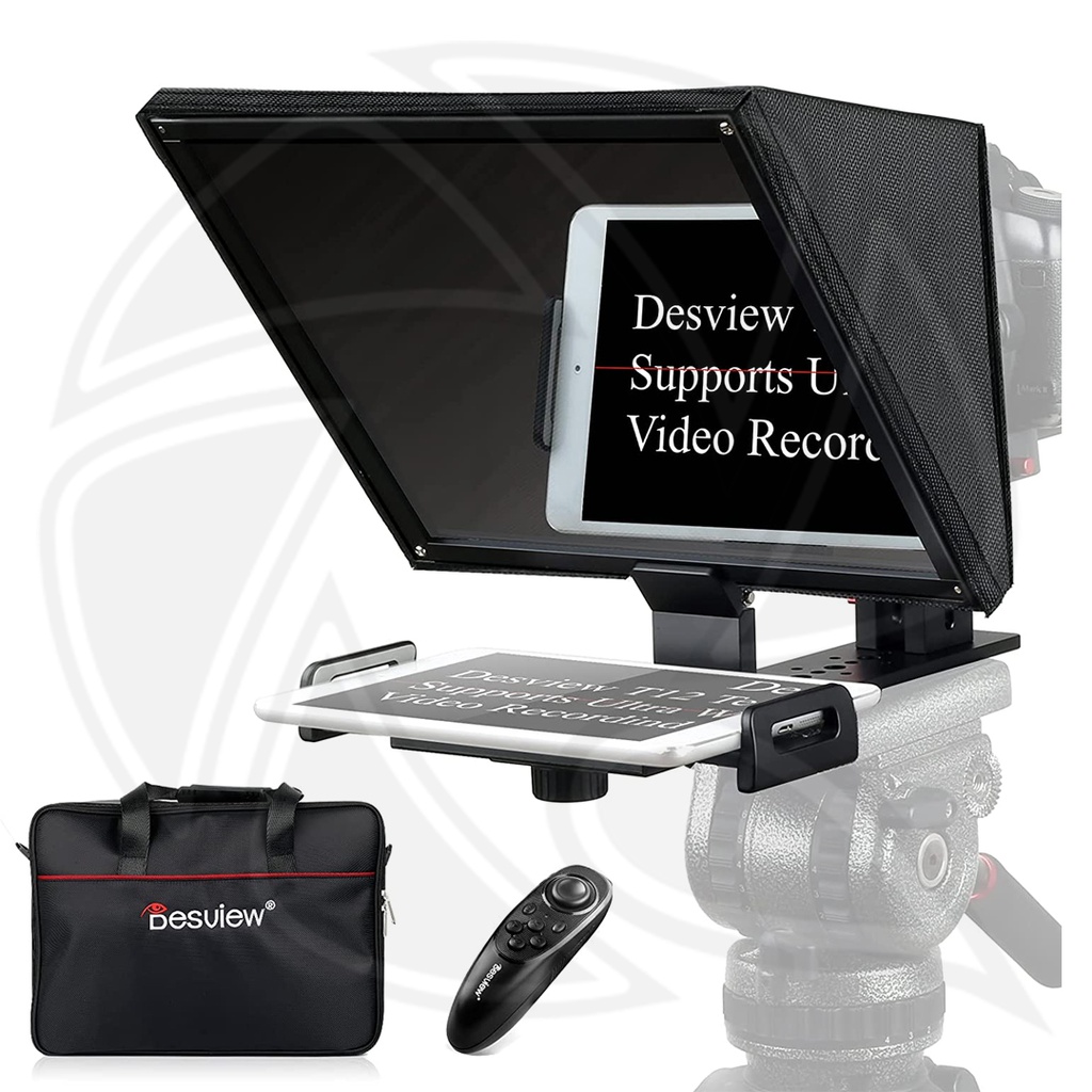 DESVIEW T12 Teleprompter with Remote Control for iPad/Tablet/Smartphone
