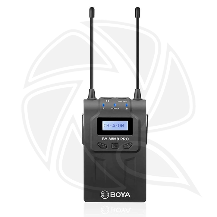 BOYA RX8 Pro Dual-Channel Camera-Mount Wireless Receiver (556 to 595 MHz) (Neck mic. Wireless)
