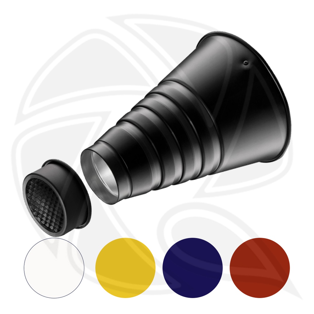 LIFE OF PHOTO NS188T Snoot with universal mount with color chips