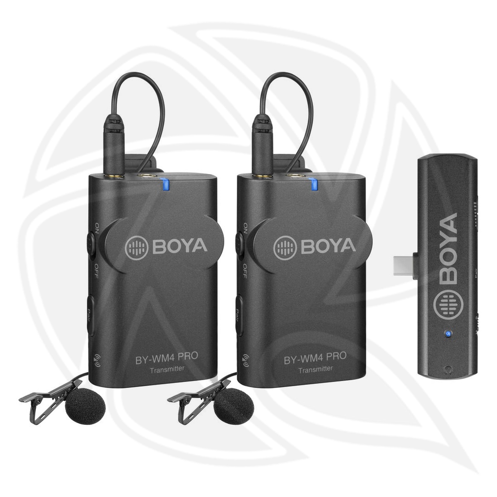 BOYA BY-WM4 PRO-K6 Two-Person Digital Wireless Omni Lavalier Microphone System for Type-C Devices (2.4 GHz) (Neck mic. Wireless)