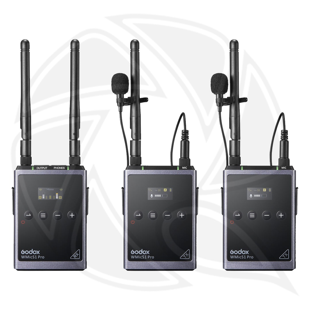 GODOX WMicS1 Pro Kit2 Two-Person Wireless Omni Lavalier Microphone System (Neck mic. Wireless)