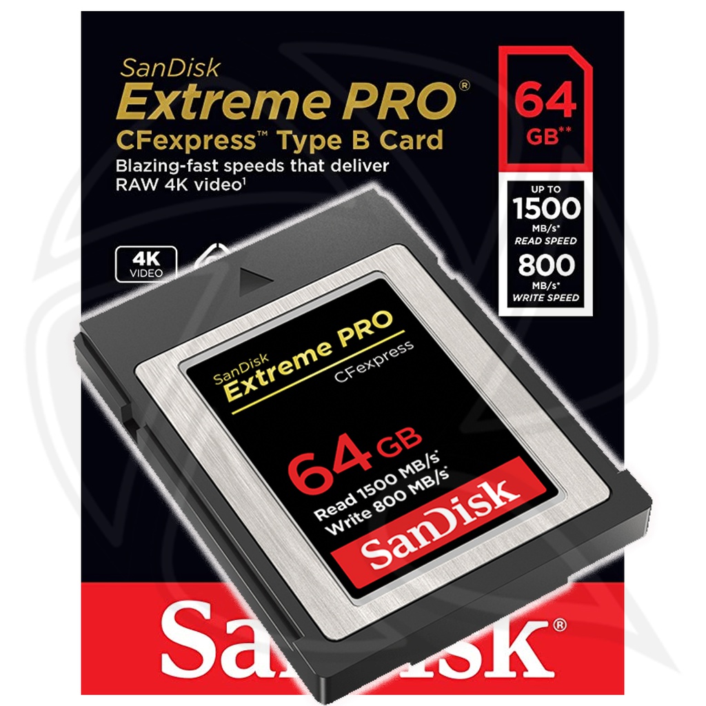 SANDISK Extreme PRO 64GB 1500MB/s  CFexpress Type B card (4k)
