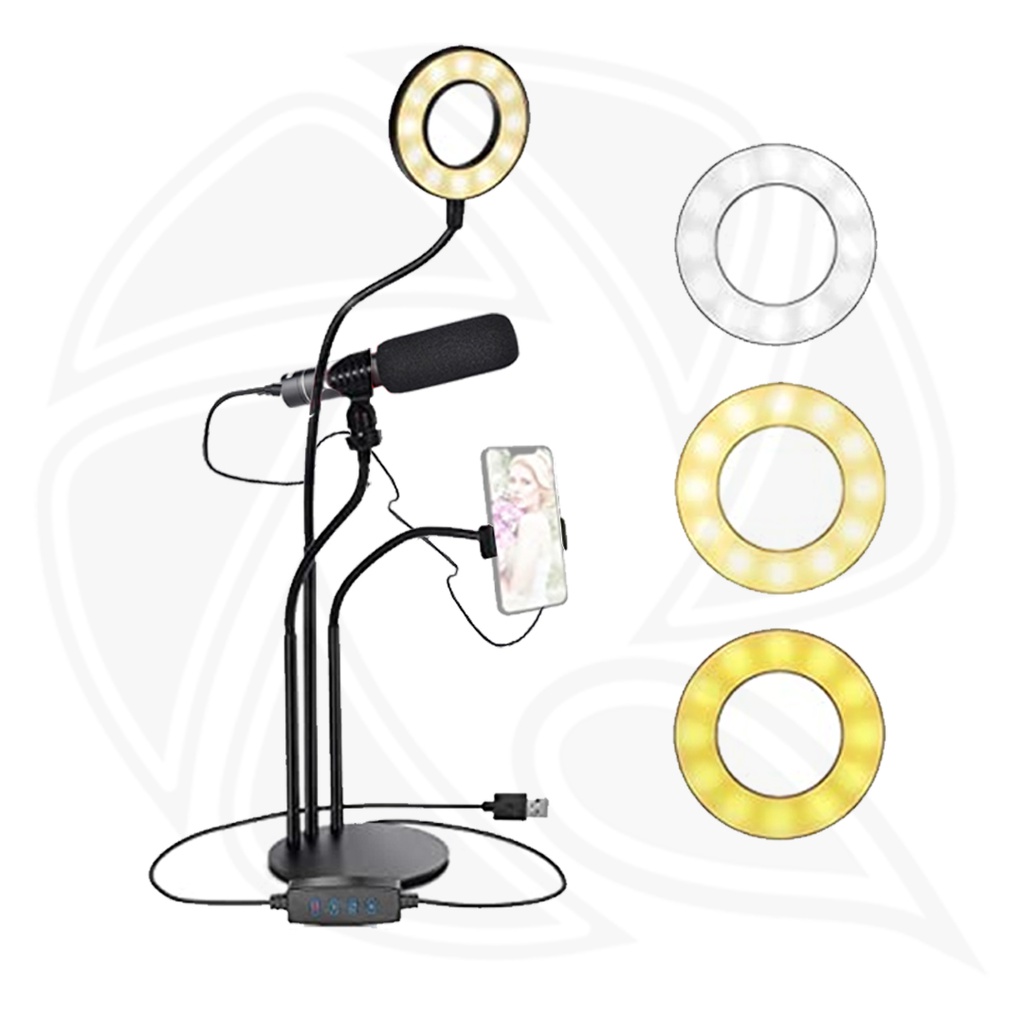 QPS-QARTAJ Professional Live Stream (Ring Light , Mobile Base ,  Shotgun Microphone)