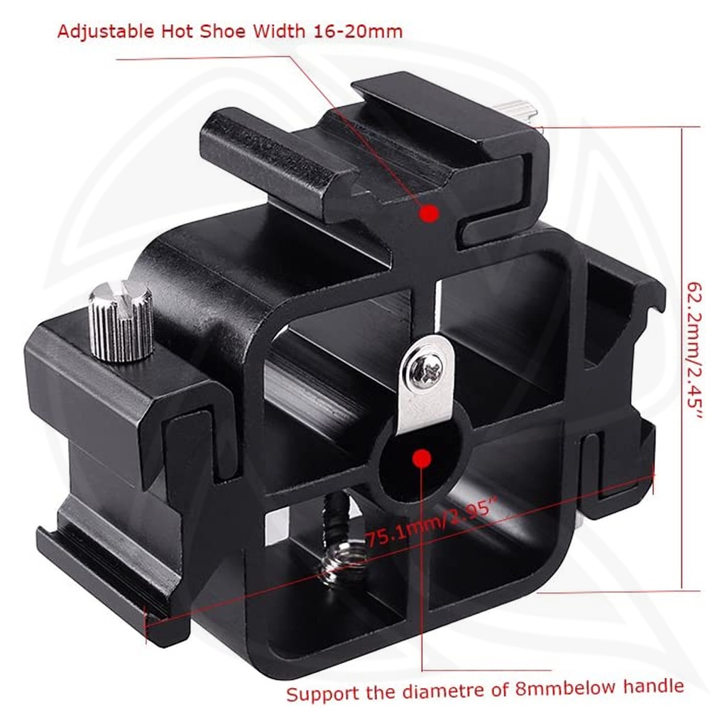 3 Triple Cold Shoe Mount Umbrella Bracket Camera Flash Stand YE-33