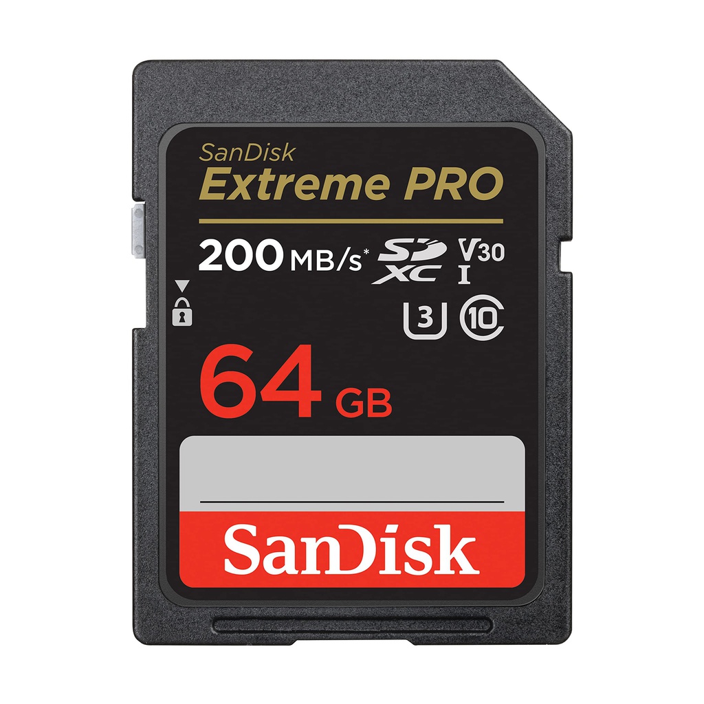 SANDISK EXTREME PRO 64GB 200MB/S  SDXC UHS-I CARD (4K) v30 (SDSXXU-64G-GN4IN)