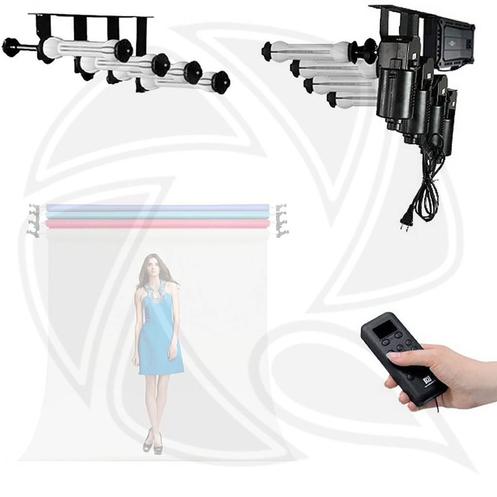 CN-4REOS/ Rollers Electric Motorized Background Support System with Wireless Remote Controller/4AXLE with Roll Tube  