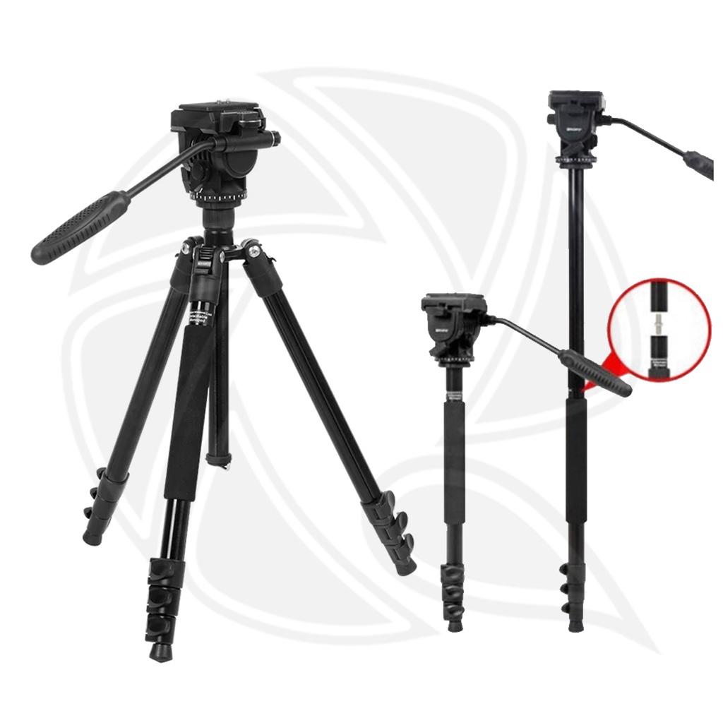 TRIOPO K2808 Aluminum Tripod Mount with HY-350 Heavy Duty Damping Head