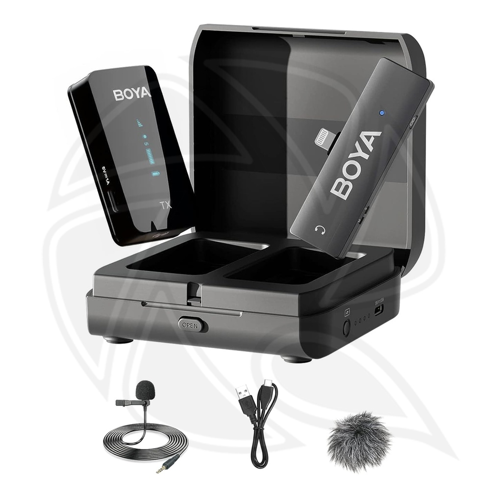 BOYA BY-XM6-K3 Wireless Lavalier Microphone for iPhone  with Charging Case  (Neck mic. Wireless)