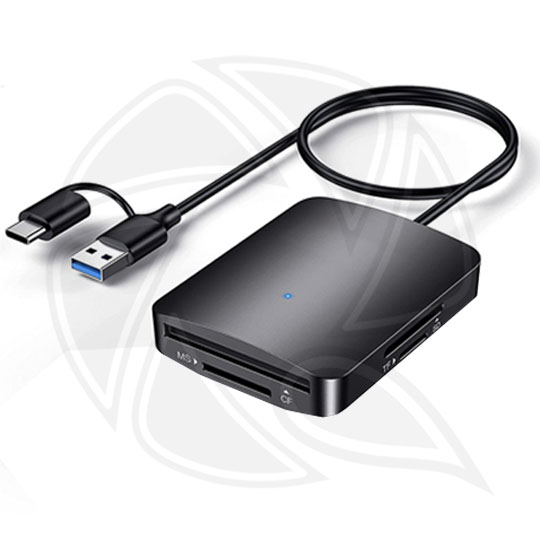 PISEN USB3.0 + TYPE-C to SD/TF/CF/MS 4in1 CARD READING