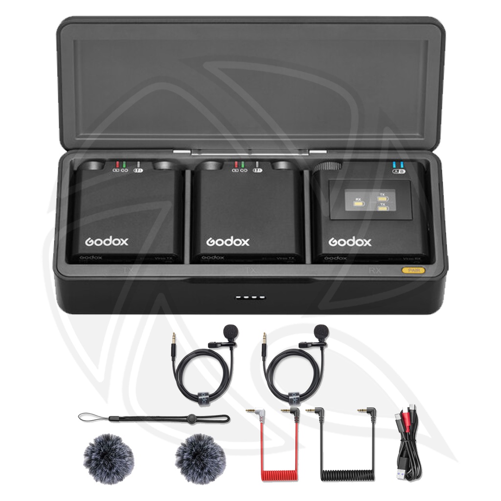 GODOX Virso M2 2-Person Wireless Microphone System for Cameras and Smartphones (2.4 GHz)