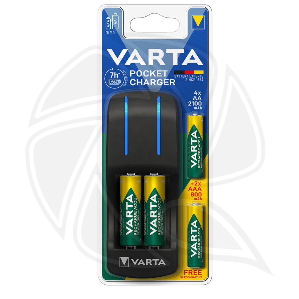 VARTA Pocket Charger EU with 4AA  2100mAh + 2AAA 800mAh