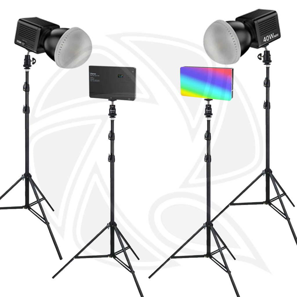 QPS- Rechargeable Bi-Color COB Light with RGB Led Video Light &amp; Stand (4Kit)