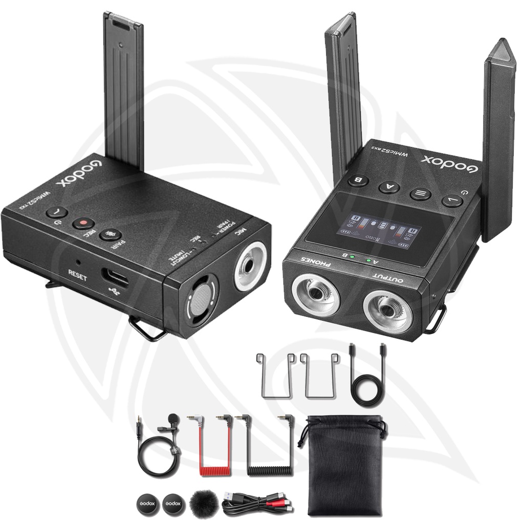 GODOX WMicS2 KIT1 UHF Compact Wireless Microphone System for Cameras &amp; Smartphones with 3.5mm (514 to 596 MHz) (Neck mic. Wireless)