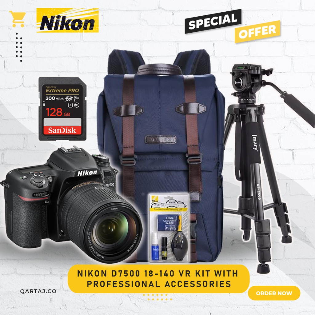 NIKON D7500 18-140 VR KIT with Professional Accessories