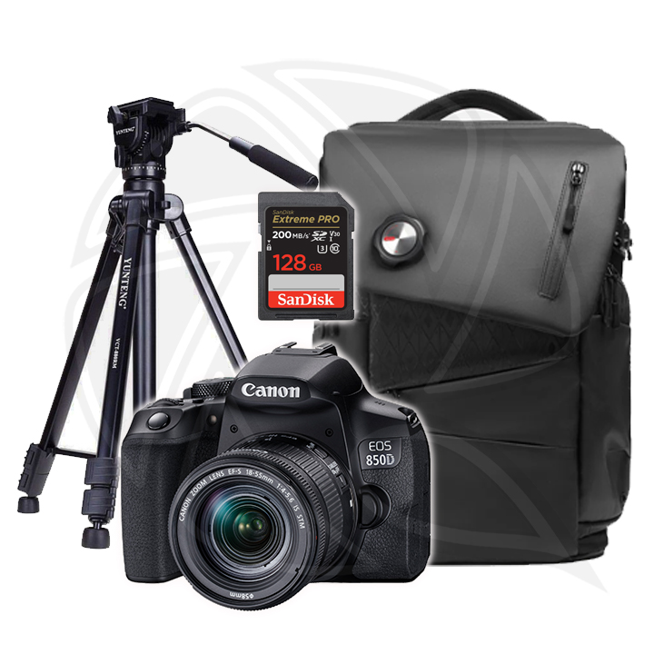 CANON CAMERA 850D 18-55 IS STM with Memory Card , Backpack Bag, Stand