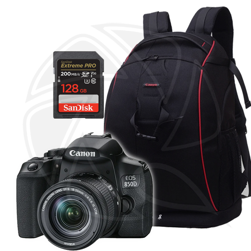 CANON CAMERA 850D 18-55 IS STM with Memory Card , Black Bag