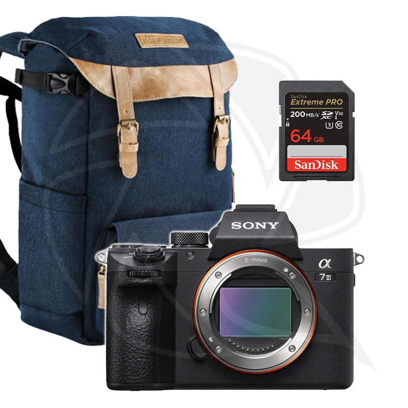 SONY Alpha a7III Mirrorless Digital Camera (Body Only) with Memory Card &amp; BackBag