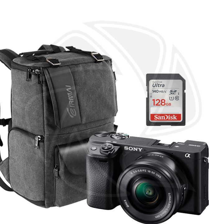 SONY Alpha a6400 Mirrorless Digital Camera with 16-50mm Lens  with Memory Card&amp; BackBag 