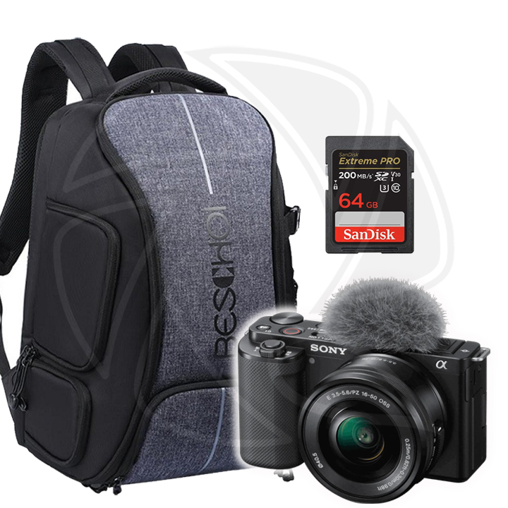 Sony ZV-E10 Mirrorless Camera with 16-50mm Lens&amp; Memory Card&amp; BackBag