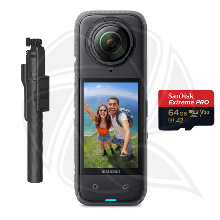 QPS- Insta360 X4 /8K Pocket Action Cam with Stand &amp; MemoryCard