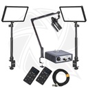 QPS- Led Video Light with Large-Diaphragm Condenser XLR Microphone &amp;Microphone Boom Arm kit