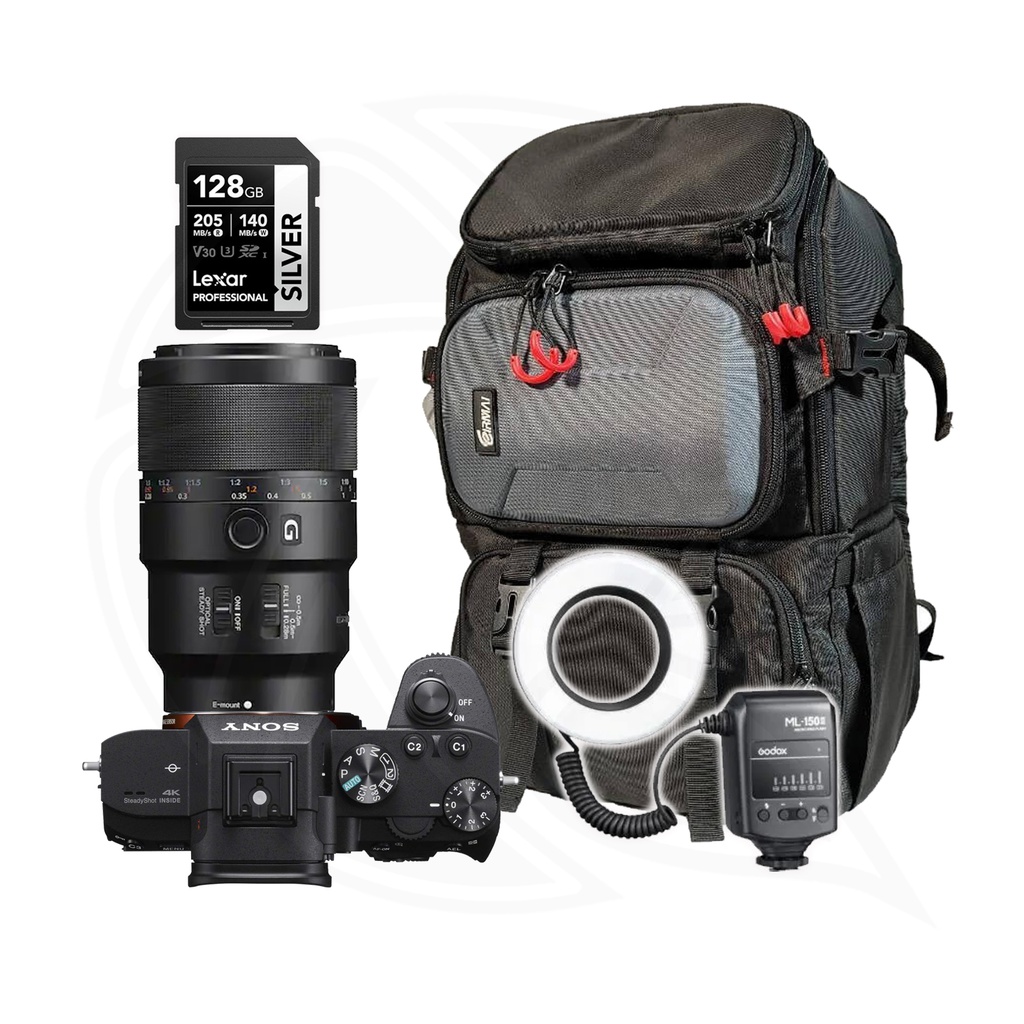 SONY Alpha a7III (Body Only) with SONY LENS 90mm F/2.8 MACRO G OSS &amp;Dental Macro Ring Flash &amp;Accessories