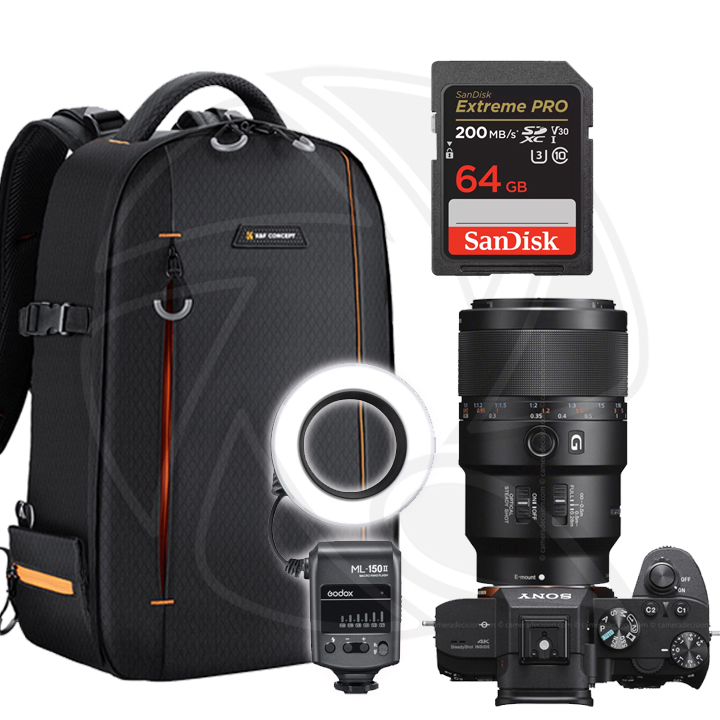 SONY Alpha a7III (Body Only) with SONY LENS 90mm F/2.8 MACRO G OSS &amp;Dental Macro Ring Flash &amp;Accessories