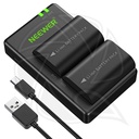 NEEWER 2 PCS 2000 MAH LP-E6 BATTERY (BLACK) + DUAL USB CHARGER (10090503)