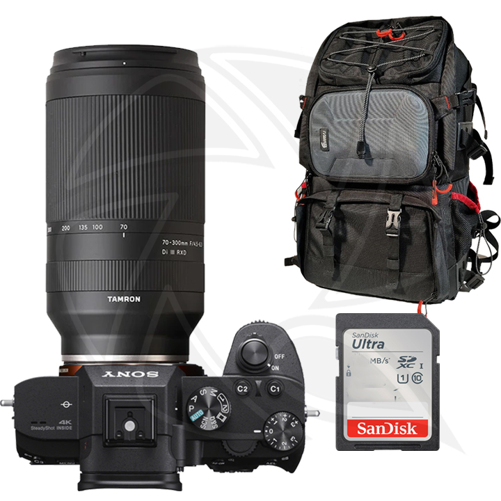 SONY Alpha a7III Mirrorless Digital Camera (Body Only) with 70-300mm f/4.5-6.3 Di III RXD Lens &amp;Accessories