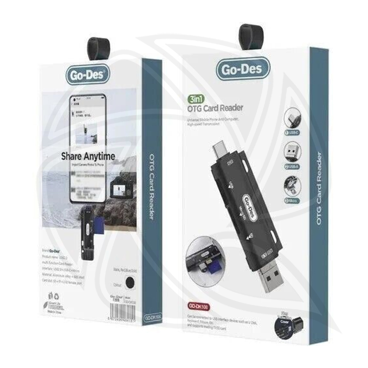 Go-Des 3in1 Mobile Phone Card Reader GD-DK108