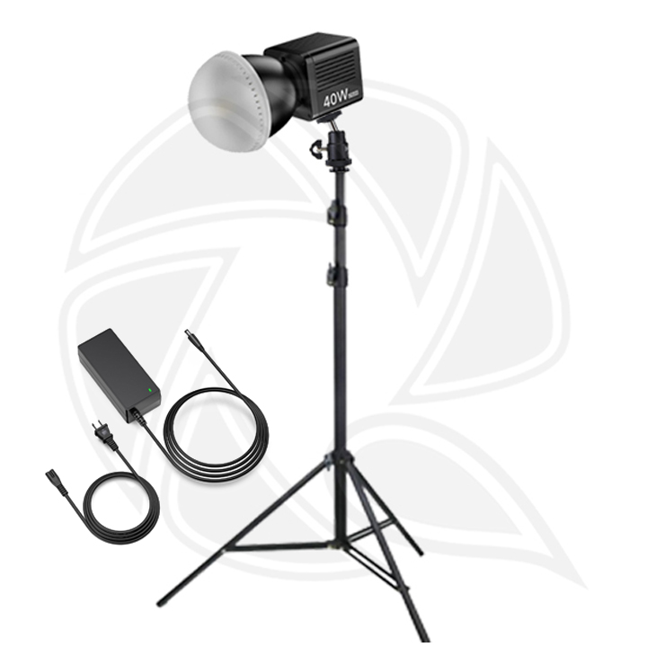 QPS-L023 40W Pro Rechargeable Bi-Color COB Light  with Stand &amp; Mini Ball Head
