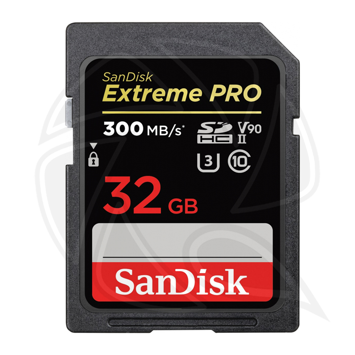 SANDISK Extreme PRO 32GB 300MB/S (2000X) SDHC UHS-I card (4K) (V90)