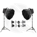 QPS- BI-COLOR COB Video Light 60W with Quick Release Softbox 60cm 2Kit