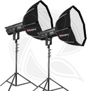 QPS-SL200IIIBI Bi-Color LED Video Light with 90cm SoftBox &amp; Light Stand 2Kit 