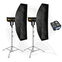 QPS- GODOX FV150 High Speed Sync Flash/Daylight LED Monolight with Softbox 35x140cm 2Kit for Canon