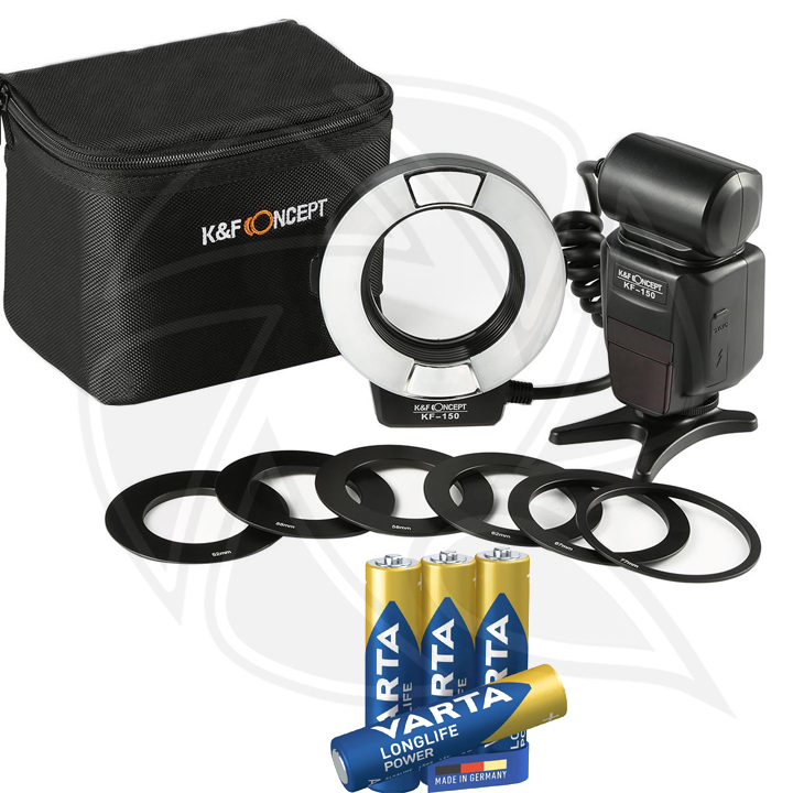 K&amp;F Concept150 TTL Marco Ring Flash for Canon with Battery