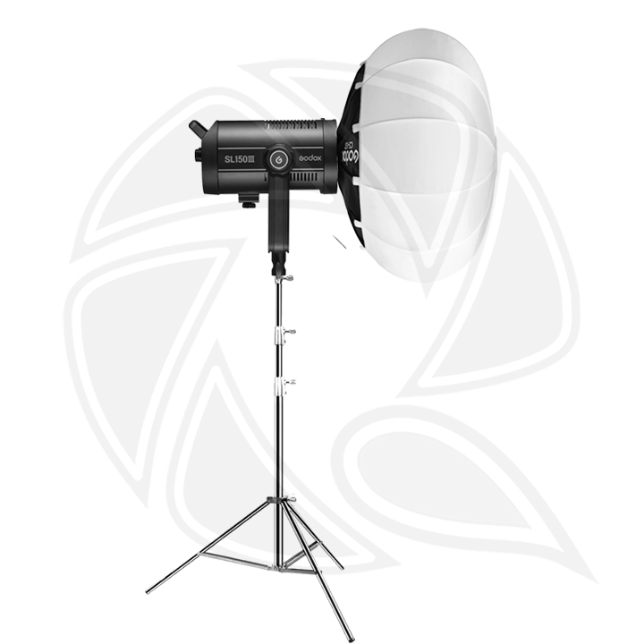 QPS- SL150III Daylight LED Video Light with Collapsible Lantern Softbox 65cm &amp; Light Stand kit