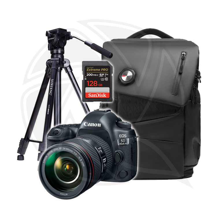 CANON CAMERA 5D MARK IV 24-105L F4 IS II USM with Memory Card , BackBag, Stand