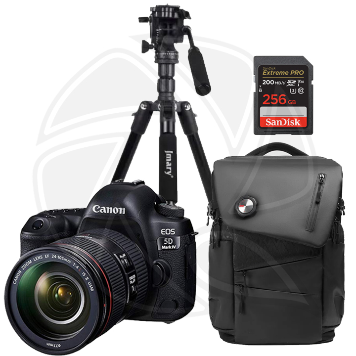 CANON CAMERA 5D MARK IV 24-105L F4 IS II USM with Memory Card , BackBag, Stand