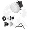 QPS- BI-COLOR COB Video Light 60W with Collapsible Lantern Softbox 50cm